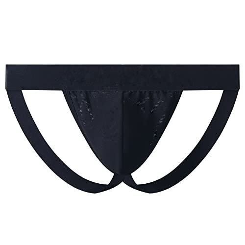 Freenfond Men's Jock Strap, Wide Band Male Underwear Jockstrap Athletic Supporter For Gym Vasectomy Rugby Marathon Training (As1, Alpha, X_L, Regular, Regular, Black) #TOP5