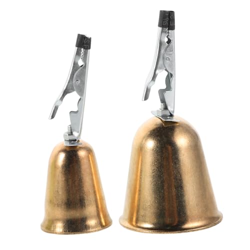 HANABASS 2pcs Fishing Bell Fishing Rod Accessories Fishing Pole Alarm Fishing Gear Alarm Fishing Alarm Bells Fishing Equipment Bell Fishing Bite Alarms Fishing Fish Alarm Golden Metal