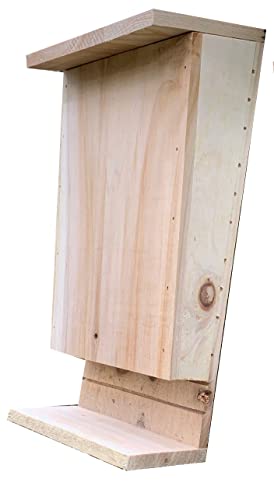 Selections Wooden Bat Box House for Roosting with Landing Perch and Grooved Interior