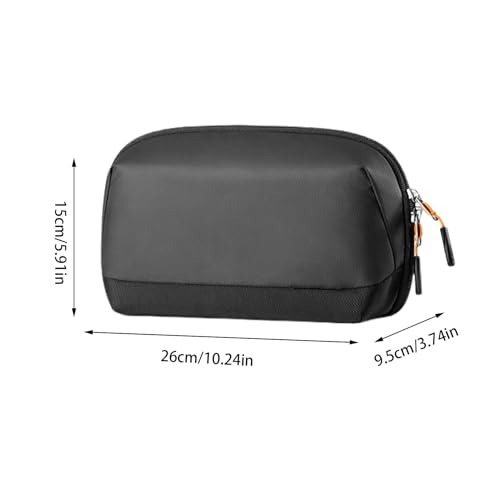 Organizador de electrónica de viaje con apertura de 180 grados para cables y cargadores en negro 6