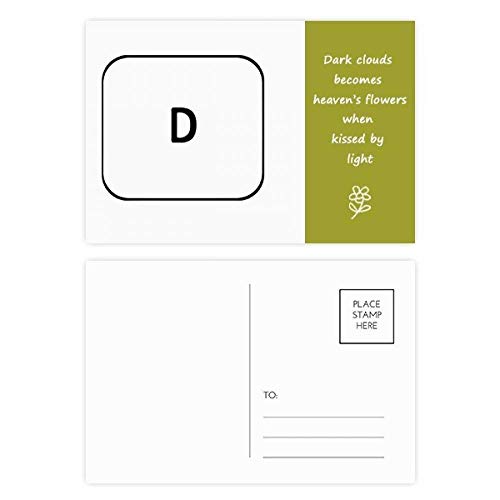 Cartes postales de remerciement clavier D lot de 20 papeterie correspondance moderne
