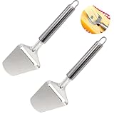 2Pcs Cheese Slicer Handheld, Small Stainless Steel Silver Cheese Peeler Planer Cutter Tools for Block Butter Squares for Kitchen Cooking