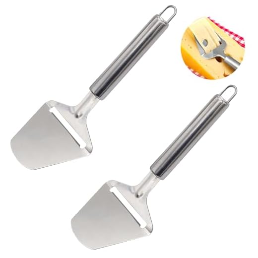 2Pcs Cheese Slicer Handheld, Small Stainless Steel Silver Cheese Peeler Planer Cutter Tools for Block Butter Squares for Kitchen Cooking