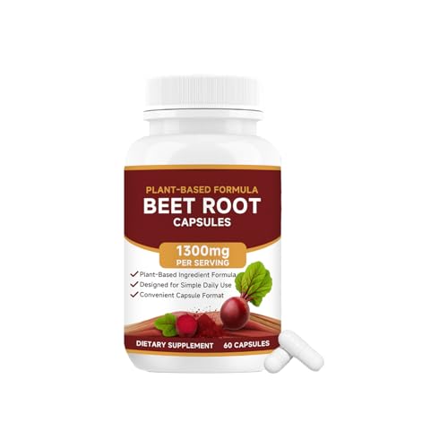 Organic Beetroot Capsules – High Potency 1300mg Beet Root Extract,
