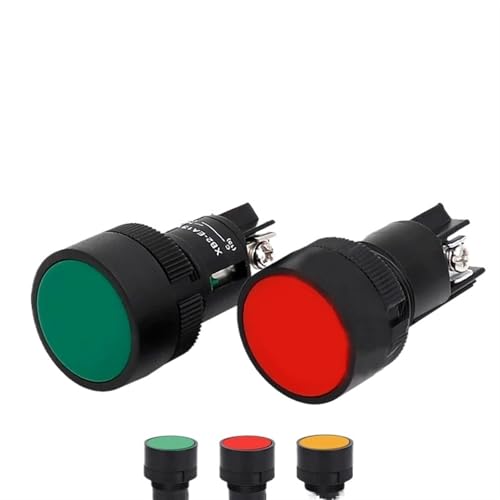 Botón momentáneo de 22mm circular para automatización de talleres y cuadros eléctricos 10 Uds