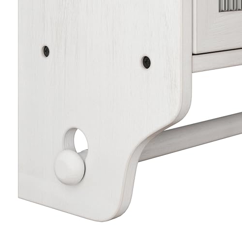 Miniatura 5 de Hainew Moderno Armario Colgante De Cocina, Armario De Pared Con 2 Puertas De Cristal Y Barra Colgante, Armario De Madera Y Cristal, Armario Para Medicamentos Para Cocina Y Baño, 63 X 18 X 60 Cm