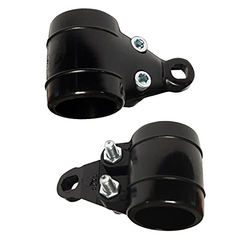 cyclingcolors 2x support de phare noir court moto scooter mobylette cyclomoteur patte fixation lampe éclairage