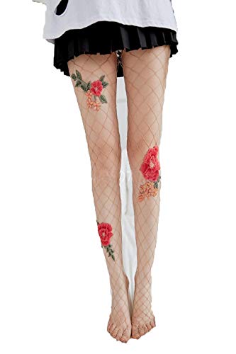 Image of Ulalaza Sparkle Hollow Out Letter Nude Colorful Rhinestone Hot Drilling Fishnet Pantyhose Tights for women Luminous