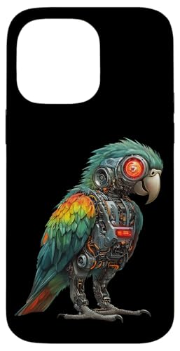 �ʔ����I�E�����{�b�g�������D�ƃT�C�{�[�O�I�E�����{�b�g Robot Parrot Lover Cyborg AI �X�}�z�P�[�X iPhone 14 Pro Max �p