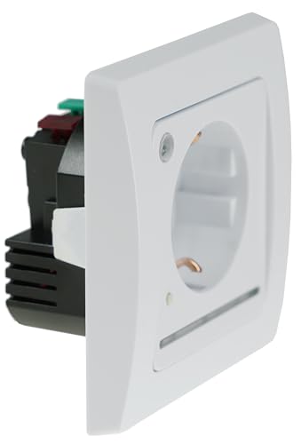 ChiliTec Schutzkontakt-Steckdose mit Beleuchtung DELPHI Weiß, 250V 16A