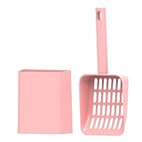 Hychipet 2 in 1 Cat Litter Scoop with Holder Stand Cat Stuff Cat Scooper for Litter Box Cat Accessories Cat Supplies Kitty Pink