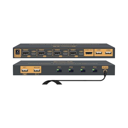 Switch HDMI 4 entrées pour partager un moniteur 4K et USB