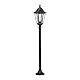 EGLO Außen-Stehlampe Navedo, 1 flammige Außenleuchte, Stehleuchte aus Aluguss und Glas, Schwarz mit Silber-patina, E27 Fassung, 120 cm, IP44