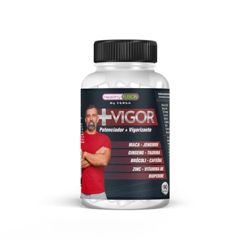 Healthy Fusion | Potente vigorizante estimulante | Maca Pura 4.250mg, Taurina, Ginseng, Zinc, Vitamina B6 | Energía, fuerza y Vitalidad | Vigoriza tus relaciones íntimas | 90u