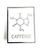 Anstecknadel aus Metall, Motiv: Koffein, Kaffee, Chemie, Wissenschaft, STEM