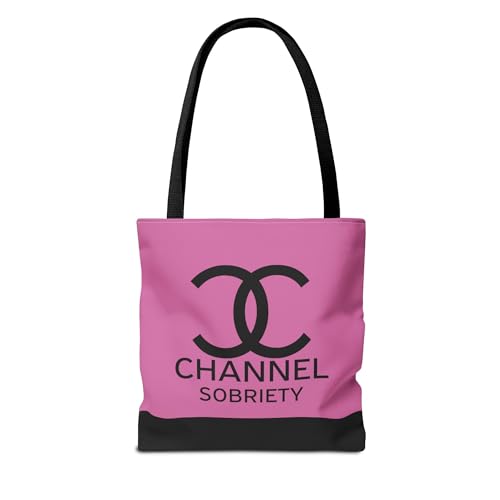 Channel Sobriety Luxury-like High Fashion Fun Humor Motivational Inspired AA NA 12-step Recovery Gift Tote Bag2