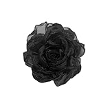 Design élégant: Broche De Fleur De Camélia En Tissu Organza Artisanal Mesurant 90 Mm, Parfait Pour Ajouter Une Touche De Sophistication à Toute Tenue