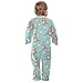 Emelivor Kangaroos Family Teal Newborn Baby One-Piece Sleepers Long Sleeve Footed Pjs for Girl Boy Kids