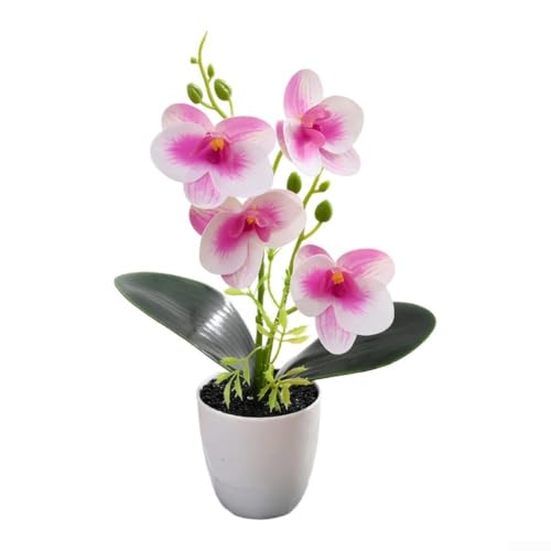 ComfyHarbor Orchidée Artificielle en Tissu 31cm Réaliste Pot pour déco Orchidée
