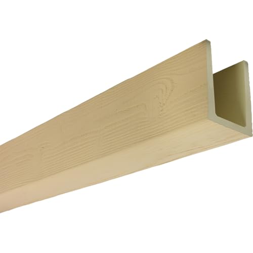 Image of Ekena Millwork 5 1 /2 inchW x 7 1 /2 inchH x 288 inchL 3-Sided (U-Beam) MENA HeritageTimber Faux Wood Ceiling Beam, Primed Tan