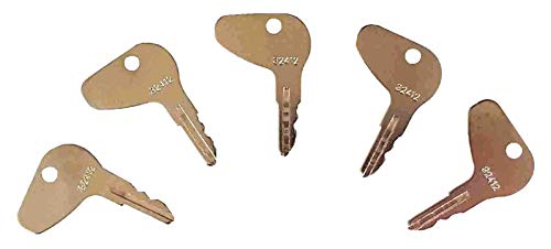 5 Kubota L Series Equipment & Tractor Ignition Key Blanks Made to fit Case, Cub Cadet, Kubota, Mahindra, Mitsubishi-Satoh, Part Number 32412