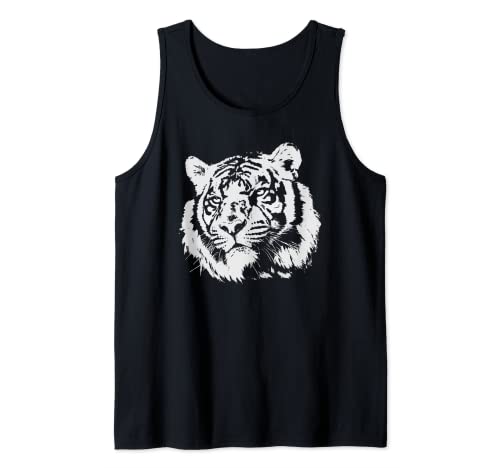 Majestic Tiger Face Peludo Tiger Big Cat King Get Em 80s Camiseta sin Mangas