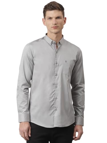 Image of Thomas Scott Men's | Solid | Full Sleeve | Regular Fit | Cotton Blend | Button Down | Single Pocket | Casual Shirt