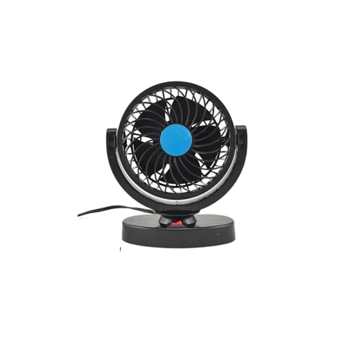KFZQLRYMX Car Electric Fan New Car Dual Head Fan Strong Summer 24V Oscillating USB Vehicle Mounted Fan Powerful Car Mounted Cooling Fan Reduce Temperature(12V Single-Head Fan)