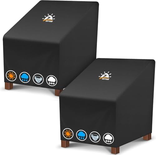 Zettum 2-pak pokrowc&oacute;w na krzesła ogrodowe 96 x 89 x 79 CM, pokrowiec Oxford PU ...