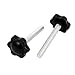 Aexit M6 Thread Knobs & Hand Wheels Dia Plastic Star Head Screw Bolts Clamping Knobs Grips Star Knobs Black 2pcs