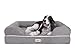 Friends Forever Memory-Foam Orthopedic Dog Bed 100% Suede Removable Cover 4" Mattress Lounge Sofa Premium Prestige Edition 36" x 28" x 9" Pewter Grey Large