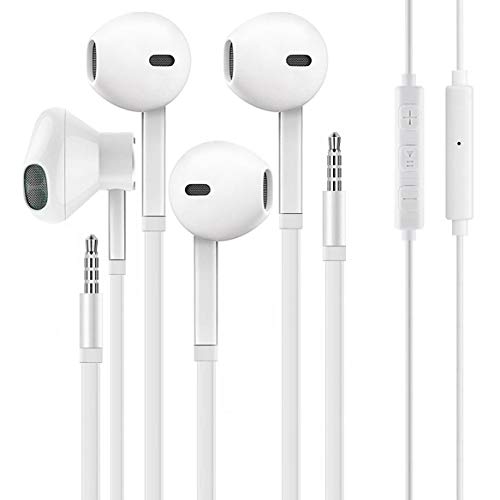 [2 Pack] Aux Headphones/Earbuds/Earphones, Vize 3.5mm Wired Headphones Noise Isolating Earphones Volume Control