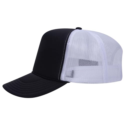 Image of OTTO Polyester Foam Front 5 Panel High Crown Mesh Back Trucker Hats in 97, Bulk, Wholesale
