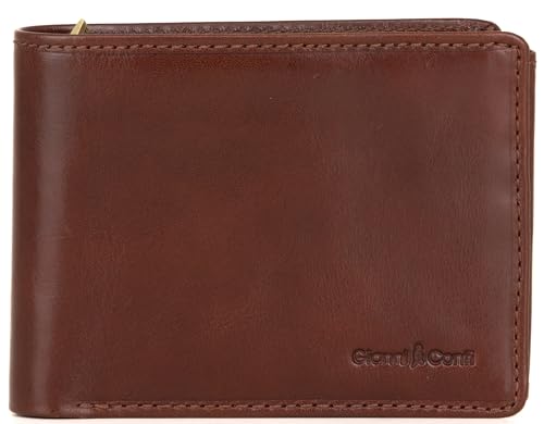 Gianni Conti Made in Italy Portefeuille en cuir italien pour homme avec 2 compartiments pour billets, 2 fenêtres pour carte d'identité et 6 emplacements pour...