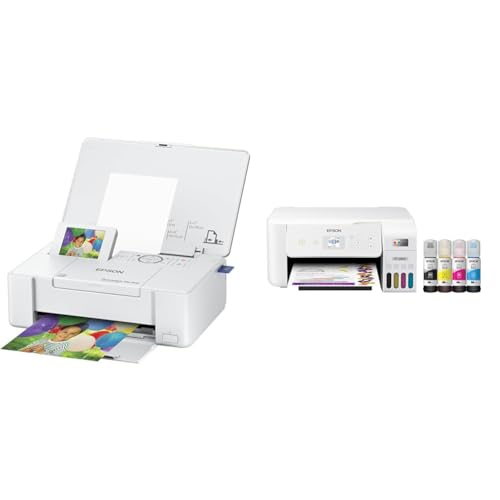Image of Epson PictureMate PM-400 Wireless Compact Color Photo Printer, White & EcoTank ET-2800 Wireless Color All-in-One Cartridge-Free Supertank Printer