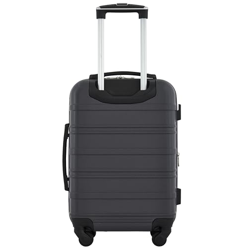 Image of Travelers Club Chicago Hardside Expandable Spinner Luggage, Blackened Pearl, 22 inch Carry-On, Chicago Hardside Expandable Spinner Luggage
