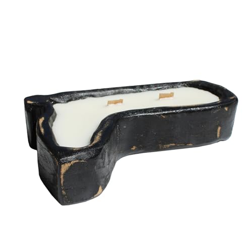 Image of McCall's Candles | Leather & Scotch | Rustic Boot-Shaped Bread Bowl Candle | Multi-Wick with Crackling Wooden Wicks | USA-Poured Wax | Farmhouse Decor