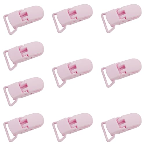 Image of 10-Pack Pacifier Clip Replacement Ends - BPA-Free Plastic Fasteners for DIY Baby Crafts, Sewing Bibs & Blankets Straps (3 /4 Inch, Pink)