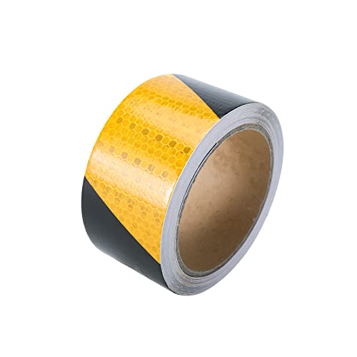 Mono-Gatari 2" X 150 Feet Safety Warning Hazard Floor Tape Waterproof Reflective Hazard Caution Stripe Tape For Marking Construction Sites And Hazardous Areas Black And Yellow Stripes #TOP1