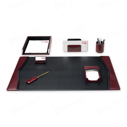 Dacassoburgundywblacktrimleatherluxury7piecedeskaccessorysetblotterpadmatdeskorganizationessentialsexecutivedecorandsurfaceprotector Urban Country Home Decor Dacasso burgundy wblack trim leather luxury 7 piece desk accessory set blotter padmat desk organization essentials executive decor and surface protector urban country home decor