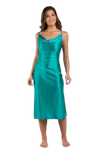 La Blanca Women's Midi Dress Swimsuit Cover Up, Teal//Earth Goddess, Large