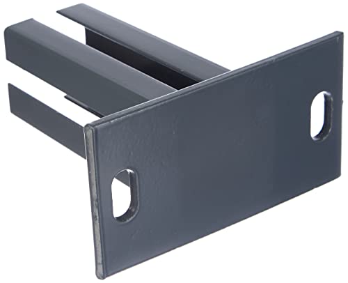 Alberts 685447 Pfostenträger für Eckpfosten für Doppelstabmatten | zum Aufschrauben | feuerverzinkt, anthrazit kunststoffbeschichtet RAL 7016 | Platte 150 x 80 mm | für Pfosten 60 x 60 mm