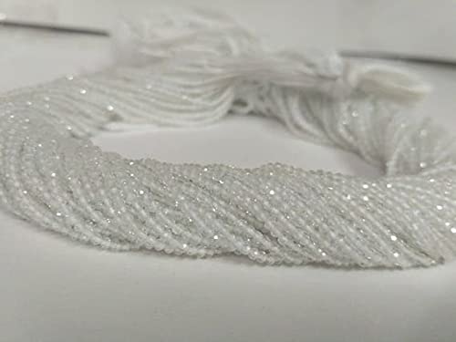 Perles de quartz blanc 2mm facettées pour atelier bijoux bohèmes et mariage