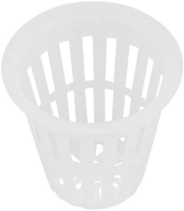 ViaGasaFamido 10Pcs Hydroponic Net Pots for Soilless Gardening Plastic Planting Cups for Indoor Hydroponic Systems Balcony Garden Cultivation (White)