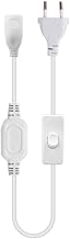 XUNATA 220 V Power Cable with Switch and Rectifier for Version 288 LED/m or 360 LEDs/m COB LED Strip (White, Length Approx. 90 cm)