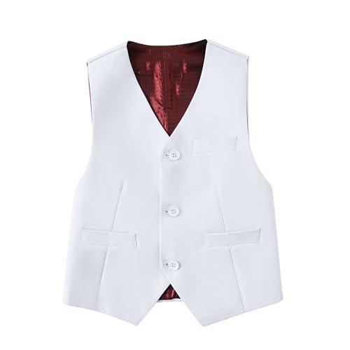 Image of Boys Formal Suit Vest Kids 3 Button Adjustable Back Strap Toddler Vests