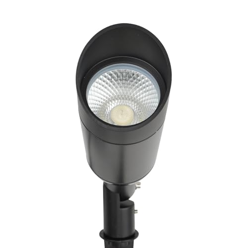J.LUMI GBS9815 LED Outdoor Spotlight with Stake, 15W 120VAC, 5000K Daylight, 60-Degree Beam, Spotlight for Flag, UL Listed 4-ft Corded Plug, Not Dimmable