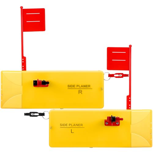 Rotatingpals 2 Pack Planer Boards for Fishing Trolling 8 x 3 Inches Off Shore Crappie Planer Boards Kits with Flag Fishing Accessory for Inshore Offshore Trolling Dragging(R + L