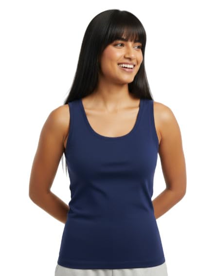 Sleeveless Scoop Neck Camisole Tank Top for Women - Free Size, Relaxed Fit, Spaghetti Straps, Soft Cotton-image-18