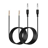 QUARKZMAN 2 Stück 3.28ft 1/4" (6.35mm) 24AWG 3 Pol Stecker Auf Blankdraht Klinkenstecker Audiokabel Offenes Ende TRS Stereo Audiokabel Für Mikrofon Lautsprecher Reparatur Heim Stereoanlagen